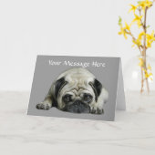 Mops-Clown an der Herz-Gruß-Karte Karte (Gelbe Blume)