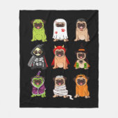 Mops Collection Happy Pugoween Halloween Spooky Co Fleecedecke (Vorderseite)