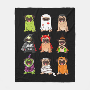Mops Collection Happy Pugoween Halloween Spooky Co Fleecedecke