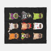 Mops Collection Happy Pugoween Halloween Spooky Co Fleecedecke (Vorderseite (Horizontal))