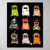 Mops Collection Happy Pugoween Halloween Spooky Co Poster (Vorne)