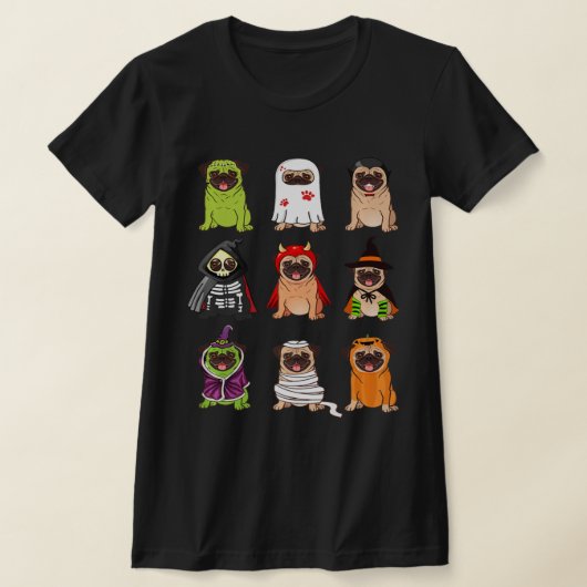 Mops Collection Happy Pugoween Halloween Spooky Co T-Shirt (Ablage )