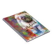 Mops Colorful Sketch Notebook Notizblock (Rechte Seite)