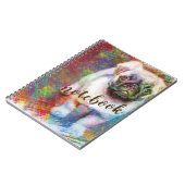 Mops Colorful Sketch Notebook Notizblock (Linke Seite)