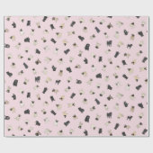 Mops Confetti - Blassrosa Geschenkpapier (Flach)