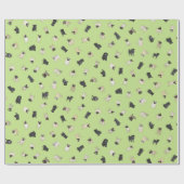 Mops Confetti - Frühlingsgrüne Rolle Geschenkpapier (Flach)