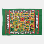 Mops Countdown Weihnachtskalender Hund Geschirrtuch (Horizontal)