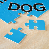 Mops Crazy kleiner Hund auf blau Puzzle (Seite)