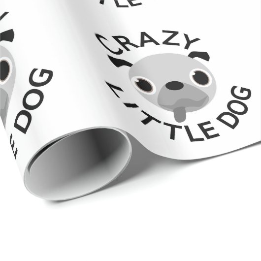 Mops Crazy Little Dog Geschenkpapier (Rolleneckpunkt)