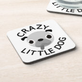Mops Crazy Little Dog Getränkeuntersetzer (Linke Seite)