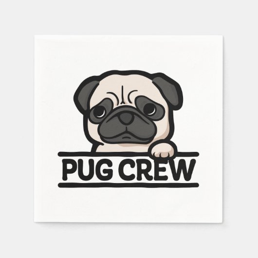 MOPS CREW - Funny & Niedlicher Mops Lover Geschenk Serviette (Vorderseite)