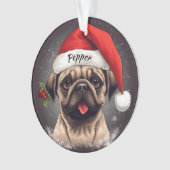 Mops Custom Christmas Ornament (Vorderseite)