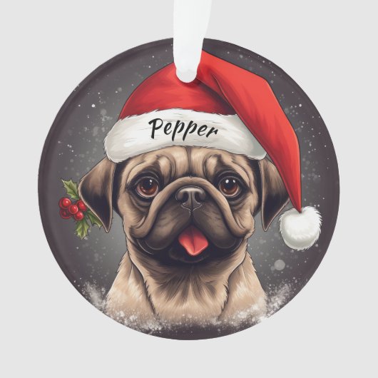 Mops Custom Christmas Ornament (Vorderseite)