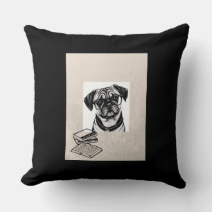 Mops Dackel Hund tragen Brille Kissen Kissen