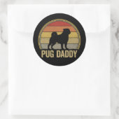 Mops Daddy Funny Mops Vater Runder Aufkleber (Tasche)
