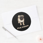 Mops Daddy Lover Gift Funny Runder Aufkleber (Umschlag)