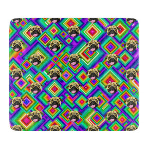 Mops-dekoratives hackendes Glasbrett 6" x 7" Schneidebrett