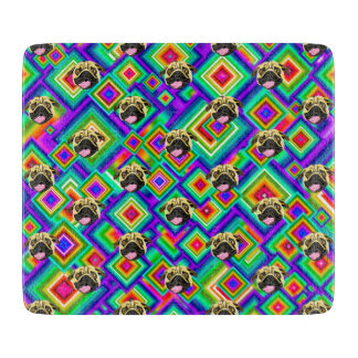 Mops-dekoratives hackendes Glasbrett 6" x 7" Schneidebrett
