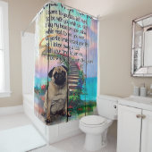 Mops, den ich auf dich warten werde, Mops Lover Ge Duschvorhang (Beispiel)