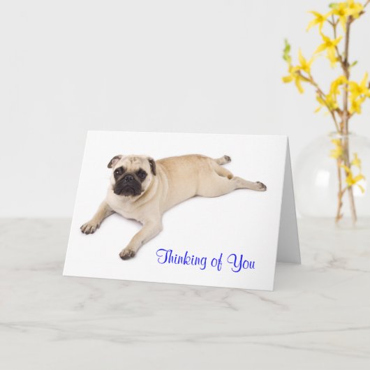 Mops Denken Sie an Ihre Kartenversion im Inneren Karte (Gelbe Blume)