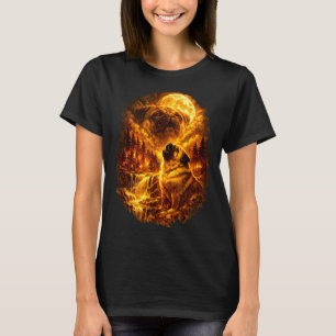 Mops, der den Mond anheult, dramatischer Vollmond T-Shirt