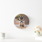 Mops der Dog Time Wall Clock Runde Wanduhr (Zuhause)