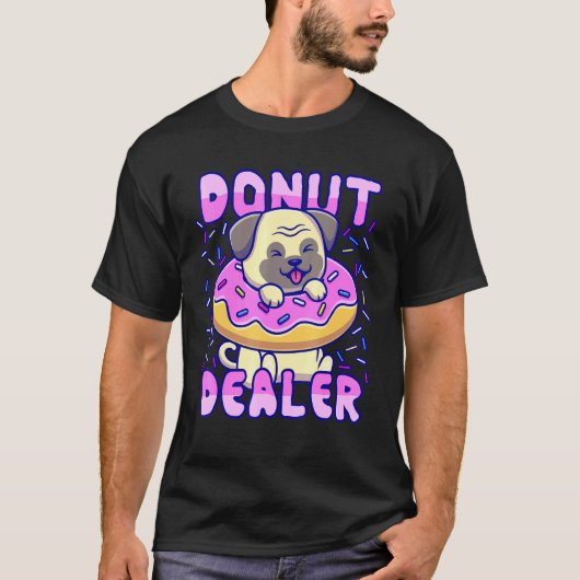Mops der Donut-Verkäufer T-Shirt (Vorderseite)