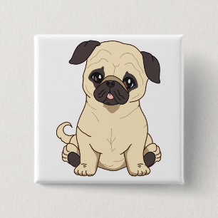 Mops, der durch begrenzte Ausgabe Pablos Fernandez Button