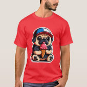 MOPS, DER EISKRAFT isst 3 T-Shirt (Vorderseite)