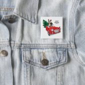 Mops der frohen Weihnacht-|, der Vintages Auto Button (Beispiel)