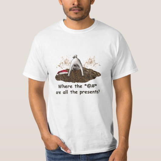 Mops, der für Weihnachten gräbt T-Shirt (Vorderseite)