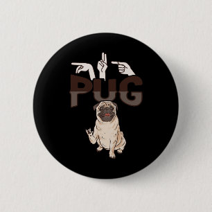 Mops der Handgesture Gehörloser Gehörlosigkeit Bew Button