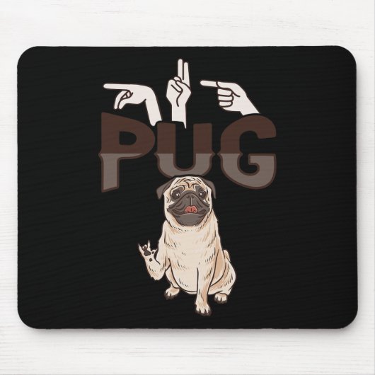 Mops der Handgesture Gehörloser Gehörlosigkeit Bew Mousepad (Vorne)