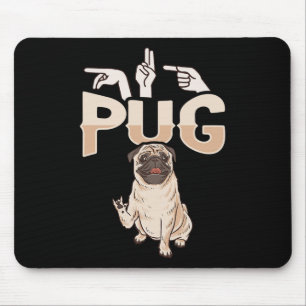 Mops der Handgesture Gehörte Gehörlosigkeit Mousepad