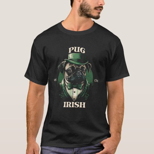 Mops der Iren Mops des Heiligen Patrick Grafik T-Shirt (Vorderseite)