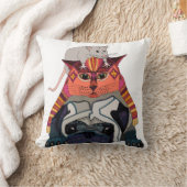 Mops der Maus weiß Kissen (Decke)