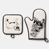 Mops der Typen Ofenhandschuh & Topflappen-Set (Vorderseite)