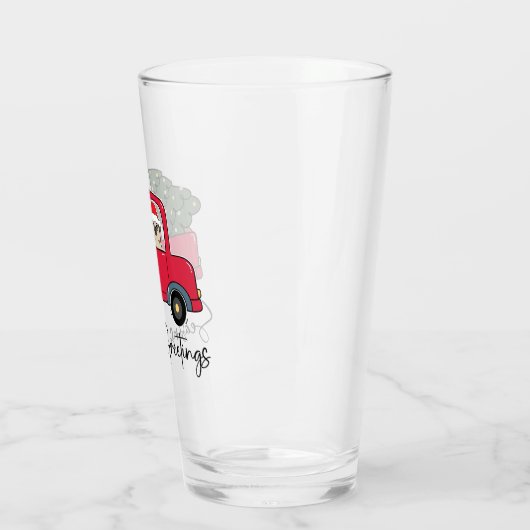 Mops der Weihnachtsfeier mit Weihnachtsbaum Glas (Links)