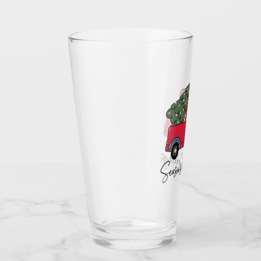 Mops der Weihnachtsfeier mit Weihnachtsbaum Glas (Rechts)