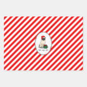 Mops der Weihnachtszeit (helle Weihnachtsmannmütze Geschenkpapier Set (Vorderseite 2)