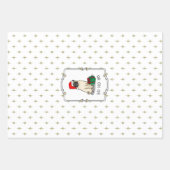 Mops der Weihnachtszeit (helle Weihnachtsmannmütze Geschenkpapier Set (Vorderseite 3)