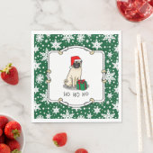 Mops der Weihnachtszeit (helle Weihnachtsmannmütze Serviette (Beispiel)