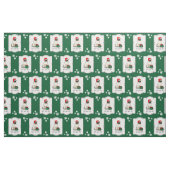 Mops der Weihnachtszeit (helle Weihnachtsmannmütze Stoff (Fat Quarter (45,7 x 55,9 cm))