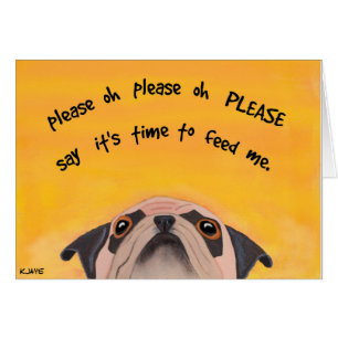 Mops, der Zeit - feine Kunst-Karte für