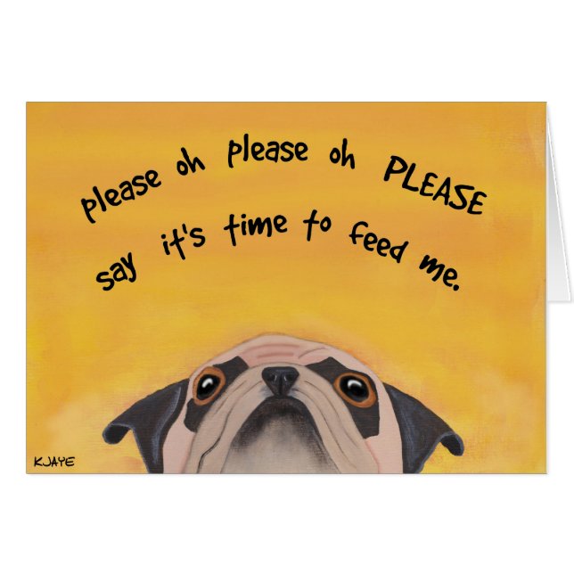 Mops, der Zeit - feine Kunst-Karte für (Vorderseite (Horizontal))