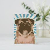 MOPS Design Postkarte (Stehend Vorderseite)