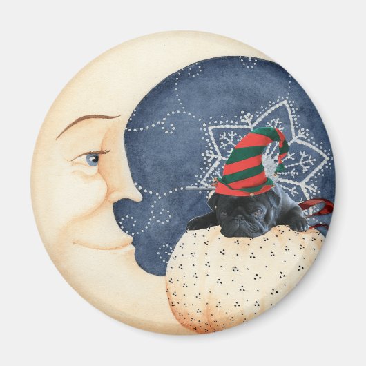 Mops dich zum Mond! Magnet (Vorne)