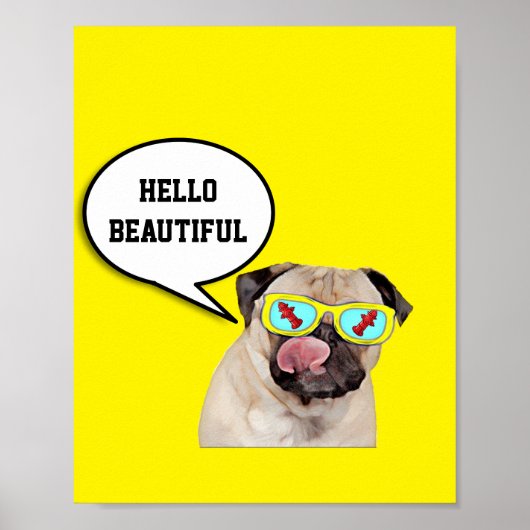 Mops, die ein Hydrantenposter lieben Poster (Vorne)