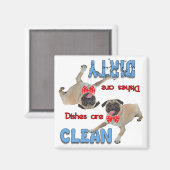 Mops, die ein Krawatte-Geschirrspüler tragen Magnet (Vorderseite/Rückseite)