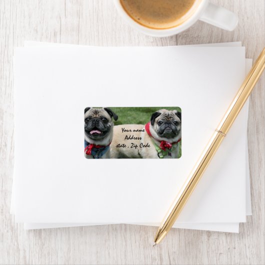 Mops, die Etiketten verschicken Adressaufkleber (Insitu)